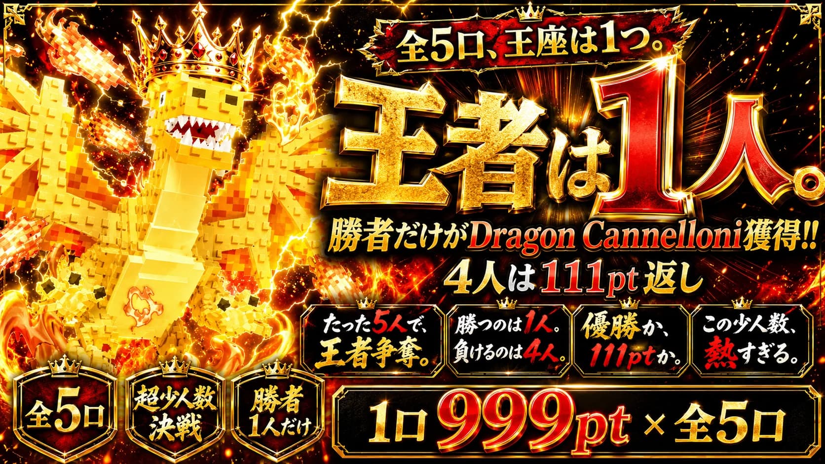 勝者は1人だけ 1等はDragon Cannelloni