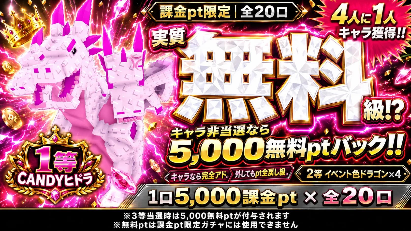 課金pt限定ガチャ 1口5,000課金pt × 全20口