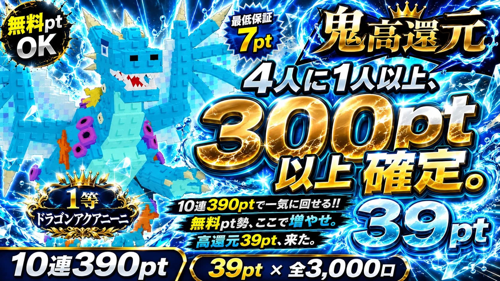 7/29公開【無料pt】39ptガチャ